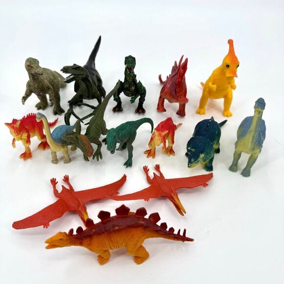 Mixed Lot of 15 Vintage 1990's Toy Animals Dinosaurs PVC Dense Rubber & Plastic - Picture 2 of 10